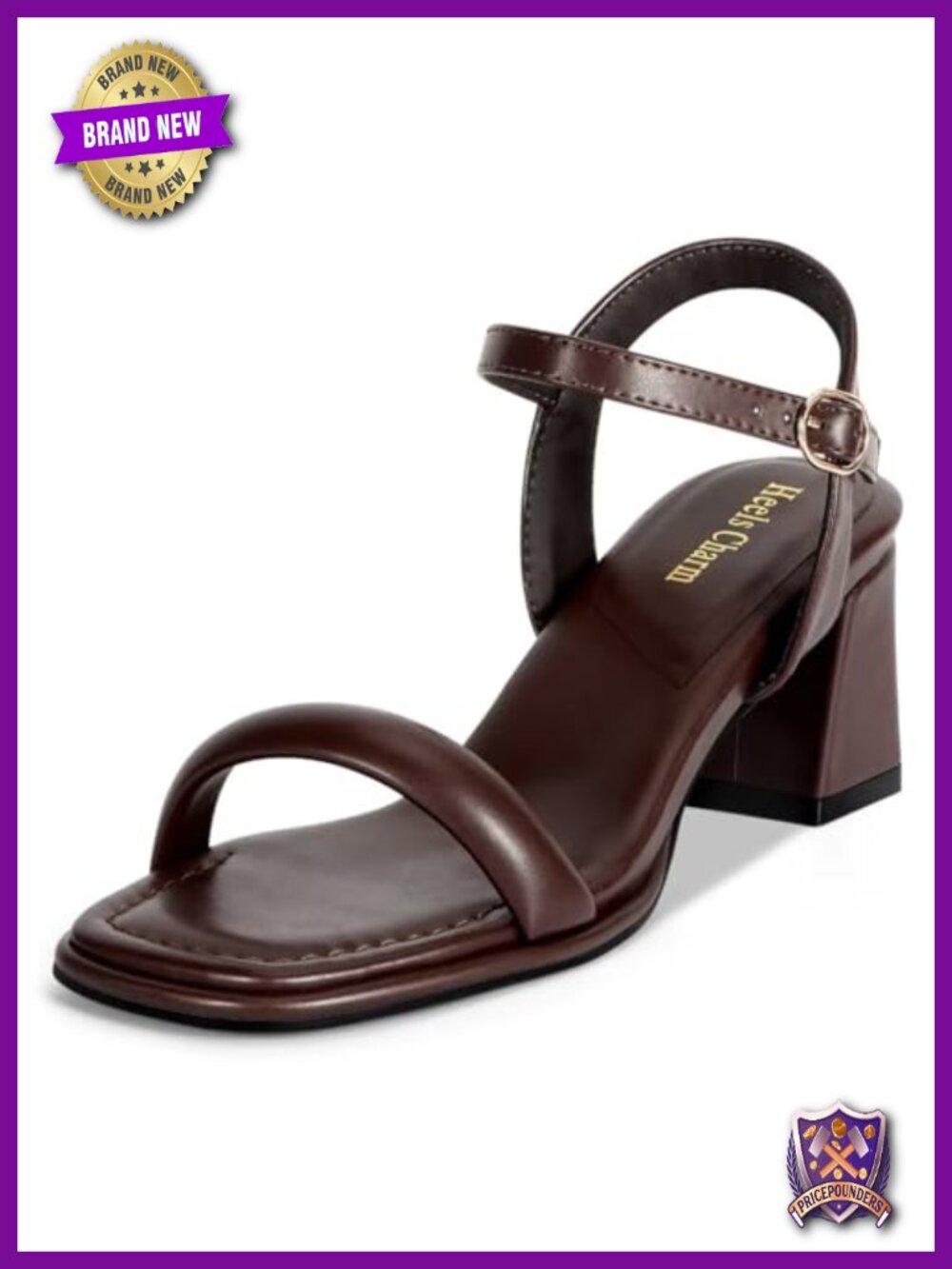Women's Chunky Block Heeled Sandals 2.5" Open Toe Ankle Strap PU Upper
